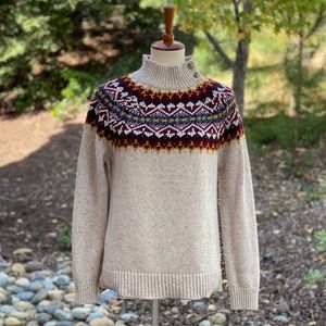 Sahalie Wool Blend Fair Isle Sweater Size M
